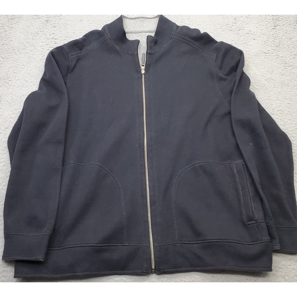 Bahama Bay Club Reversible Jacket Mens 2X Black Long Sleeve Mock Neck Full‎ Zip
